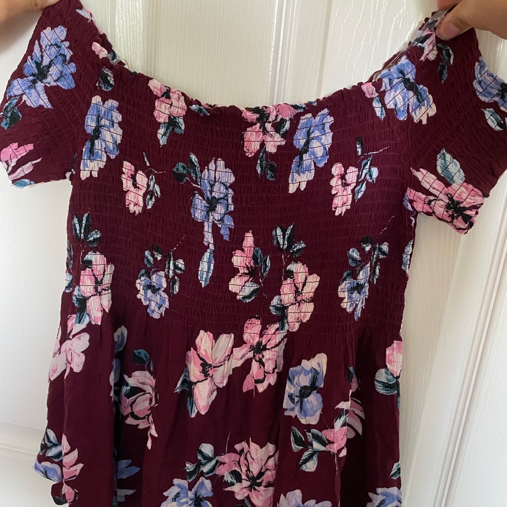 pacsun floral off the shoulder top